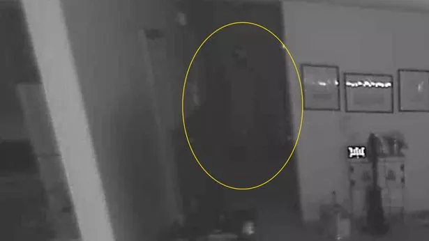 Screenshot from the CCTV footage, showing the figure