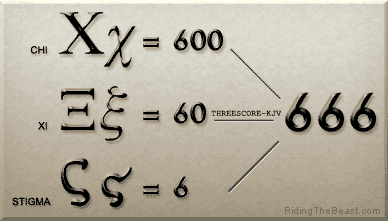 The number 666, according to its Greek origins, is written according to a sequence of three letter-numbers