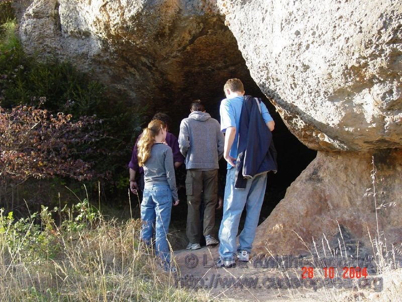 Patrick Riviere says that there is a legend associated with this cave, that it once had iron bars and contained a monster.  More likely, it was the hermitage of the Cathars.