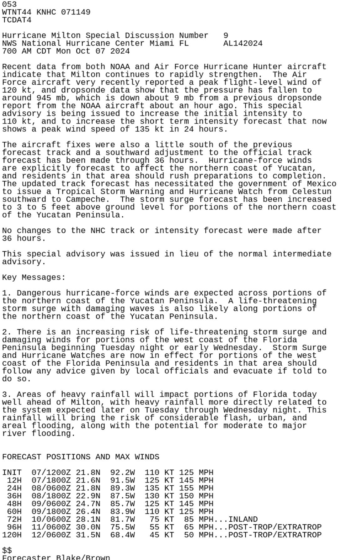 Milton Hurricane 24-10-07