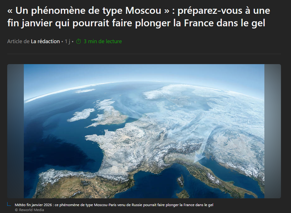 A Moscow-type phenomenon: prepare for a late January that could plunge France into a deep freeze