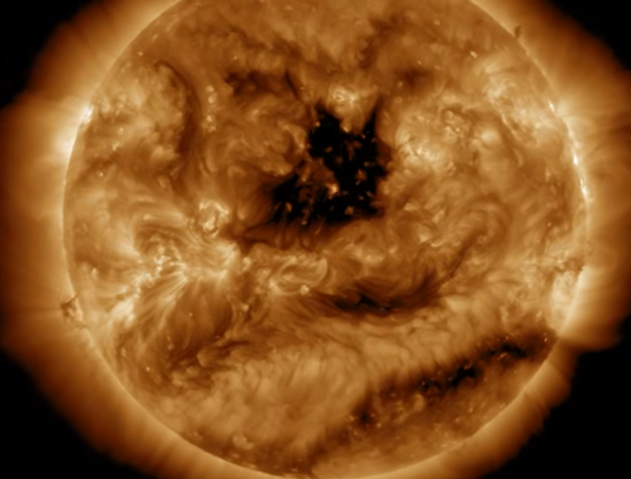 Sun central coronal hole