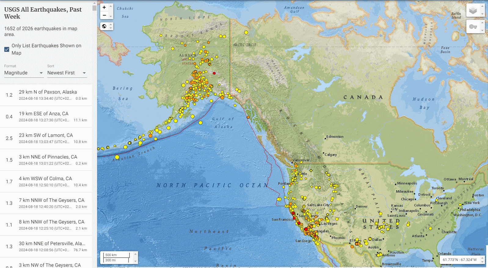 Earthquakes 7 days to August 18th  2024.gif