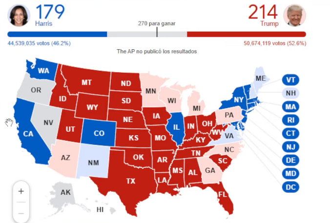 Prensa Alternativa - El Jota - ¡Primeros resultados! Estado por Estado Kamala vs. Trump [rgW8D...png