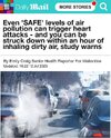 Even 'SAFE' levels of air pollution can trigger heart attacks - and you can be struck