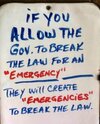 If you allow the governement to break the law for an emergency