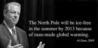 The North Pole will be ice-free in the summer by 2013 because of man-made global warming