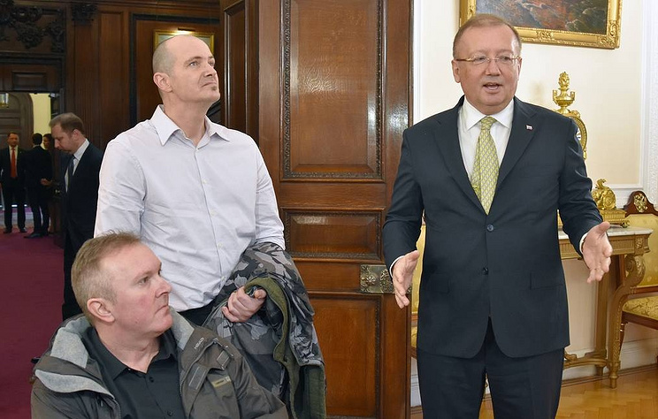Matthew Rowley, Charles Rowley and Russia’s Ambassador Alexander Yakovenko
