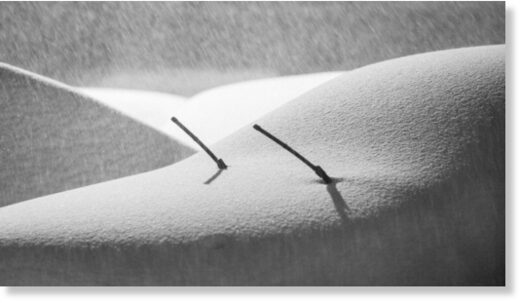 Those are windshield wipers... we think. Mammoth Mountain received almost five feet of snow over the first five days of December 2022