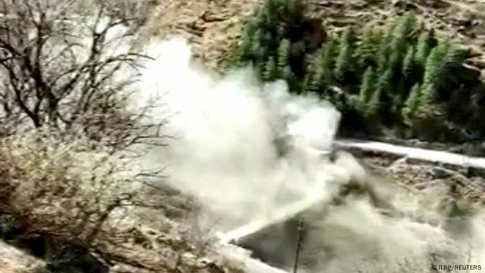 A dam was shattered by the floodwaters in Chamoli, Uttarakhand