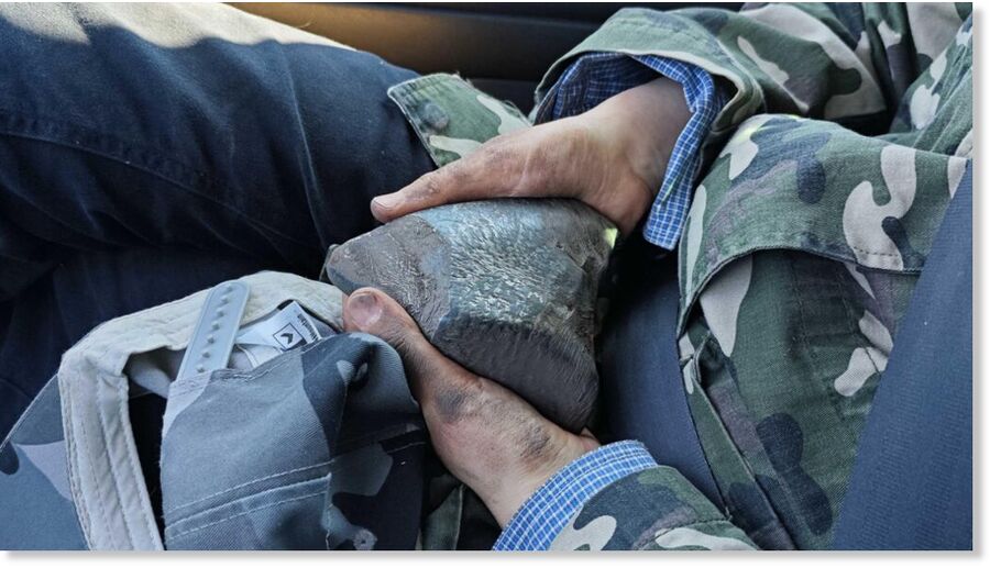 The recovered meteorite weighs nearly three kilograms.