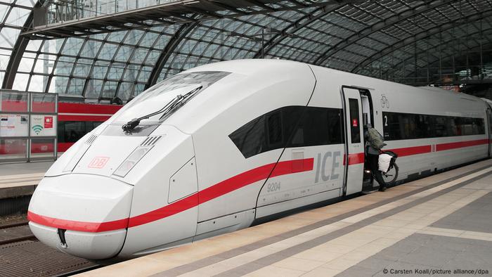 A passenger enters an Intercity-Express train in Beriln