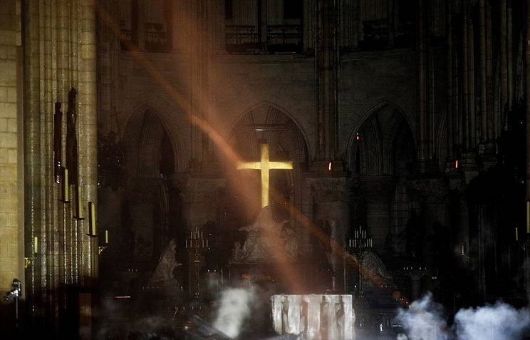 Cathedral's interior after fire