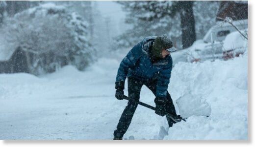 Shoveling out: Snow was still falling on Monday, Dec. 5 with more in the forecast for December's second weekend.
