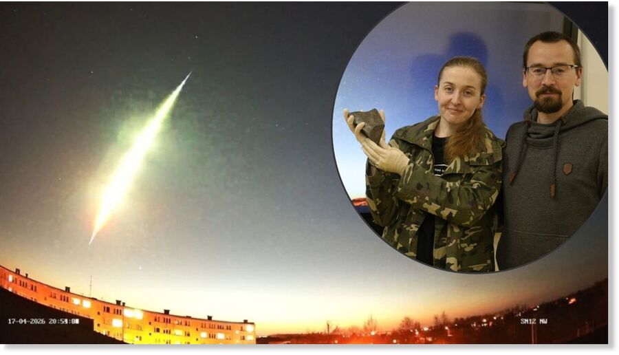 The meteorite was found when two researchers, Anna and Paweł Walczak, spotted a 40-centimeter-deep crater.