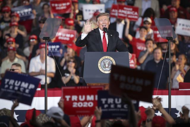 President Donald Trump speaks during a 'Make America Great Again' campaign rally at Williamsport Regional Airport, May 20, 2019 in Montoursville, Pennsylvania.