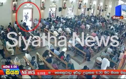 CCTV video shows suspected suicide bomber entering St Sebastian's Church in Negombo