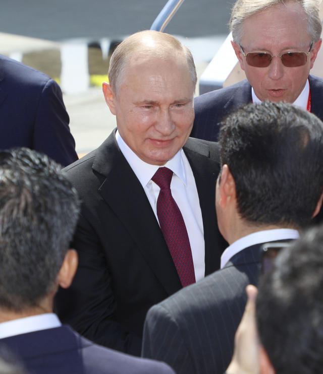 Mr Putin made the comments in an interview ahead of the G20 summit.(Picture: Kyodo News via AP)