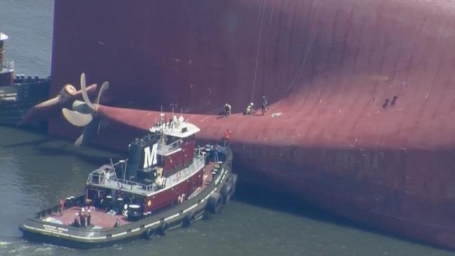 The U.S. Coast Guard confirmed in a tweet Monday, that they are using a slow but safe process to rescue the four remaining crew members from the cargo ship Golden Ray, capsized off Georgia. Priscilla Huff reporting.