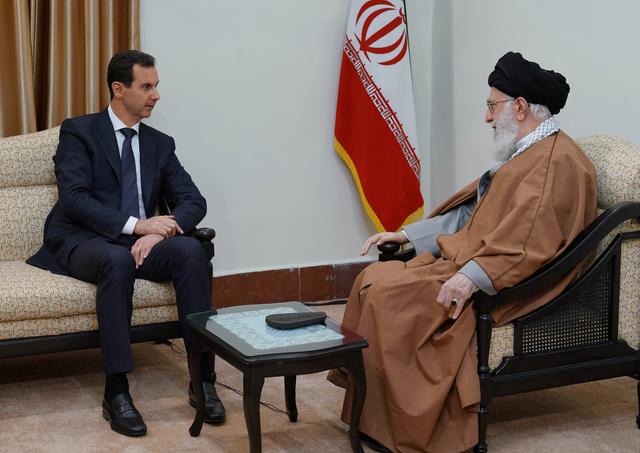 Syria's President Bashar al-Assad meets with Iranian Supreme Leader Ayatollah Ali Khamenei in Tehran, Iran in this handout released by SANA on February 25, 2019. SANA/Handout via REUTERS
