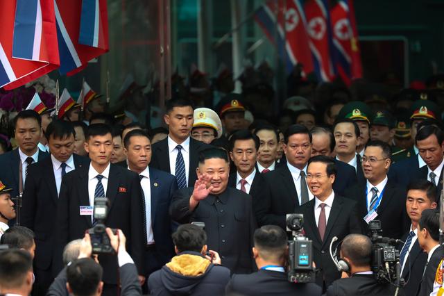 North Korea's leader Kim Jong Un arrives at the Dong Dang railway station, Vietnam, at the border with China, February 26, 2019. REUTERS/Athit Perawongmetha