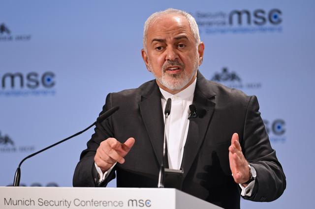FILE PHOTO: Iran's Foreign Minister Mohammad Javad Zarif speaks during the annual Munich Security Conference in Munich, Germany February 17, 2019. REUTERS/Andreas Gebert/File Photo