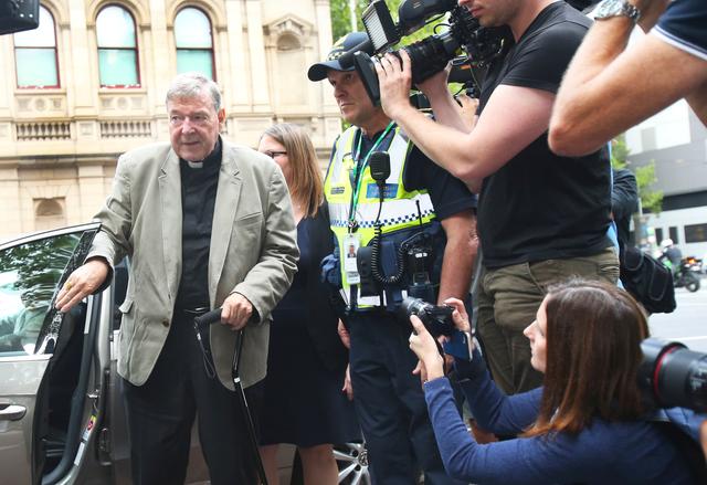 Cardinal George Pell is seen at County Court in Melbourne, Australia, February 26, 2019, AAP Image/David Crosling/via REUTER