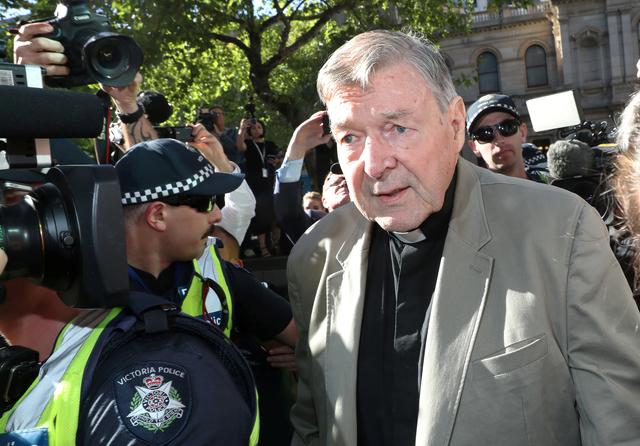Cardinal George Pell arrives at County Court in Melbourne, Australia, February 27, 2019.  AAP Image/David Crosling/via REUTERS      