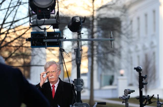 U.S. National Security Adviser John Bolton gives an interview to Fox News outside of the White House in Washington, U.S., March 5, 2019. REUTERS/Leah Millis