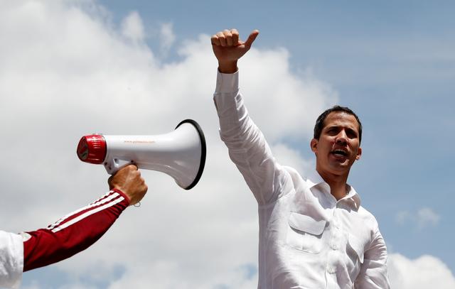 Venezuelan opposition leader Juan Guaido, who many nations have recognized as the country's rightful interim ruler, attends a rally against Venezuelan President Nicolas Maduro's government in Caracas, Venezuela March 9, 2019. REUTERS/Carlos Garcia Rawlins