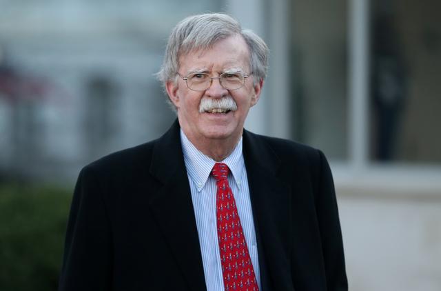 U.S. National Security Adviser John Bolton walks to a Fox News interview outside of the White House in Washington, U.S., March 5, 2019. REUTERS/Leah Millis
