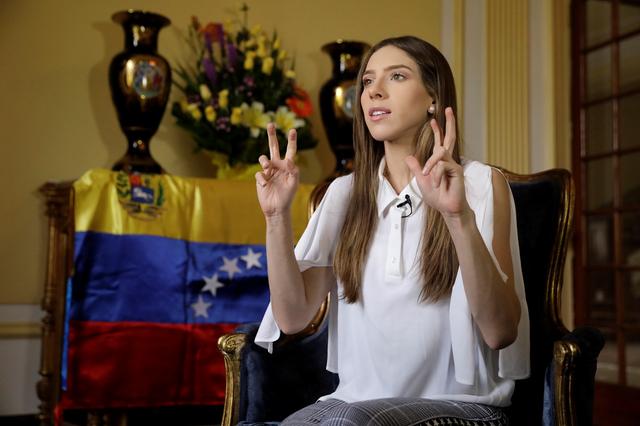 Fabiana Rosales, wife of Venezuelan opposition leader Juan Guaido, who many nations have recognized as the country's rightful interim ruler, speaks during an interview with Reuters at the Colombian embassy in Lima, Peru, March 23, 2019. REUTERS/Guadalupe Pardo