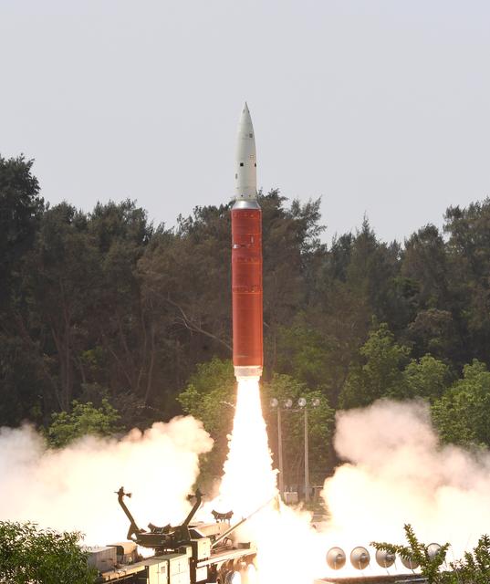 A Ballistic Missile Defence (BMD) Interceptor takes off to hit one of India's satellites in the first such test, from the Dr. A.P.J. Abdul Kalam Island, in the eastern state of Odisha, India, March 27, 2019. Picture taken March 27, 2019.  India's Press Information Bureau/Handout via REUTERS  