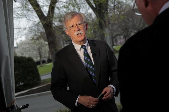 U.S. National Security Advisor John Bolton speaks during an interview at the White House in Washington, U.S., March 29, 2019. REUTERS/Brendan McDermid