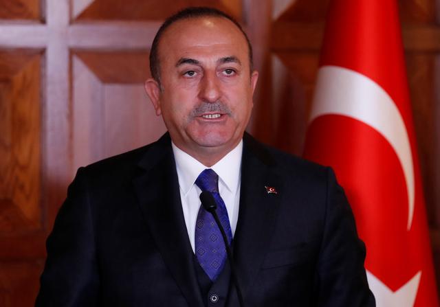 Turkish Foreign Minister Mevlut Cavusoglu attends a news conference in Ankara, Turkey, April 1, 2019. REUTERS/Umit Bektas