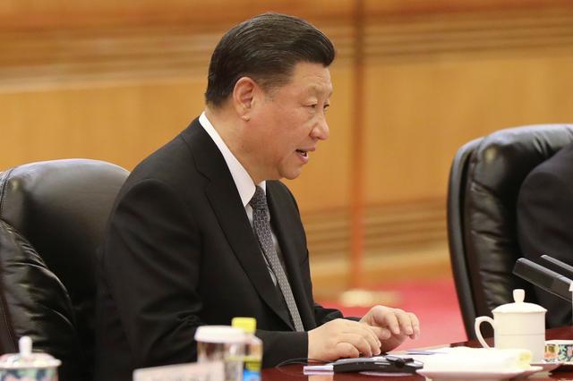 FILE PHOTO: Chinese President Xi Jinping speaks during the meeting with New Zealand Prime Minister Jacinda Ardern (not pictured) at the Great Hall of the People in Beijing, China April 1, 2019. Kenzaburo Fukuhara/KYODONEWS/Pool via REUTERS
