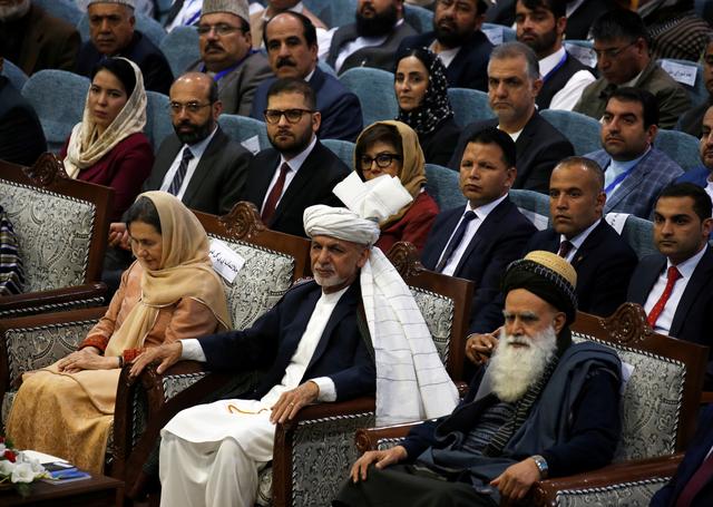 Afghanistan's President Ashraf Ghani attends a consultative grand assembly, known as Loya Jirga, in Kabul, Afghanistan April 29, 2019. REUTERS/Omar Sobhani