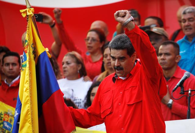 Venezuela's President Nicolas Maduro speaks during a rally in Caracas, Venezuela, May 1, 2019. REUTERS/Fausto Torrealba 