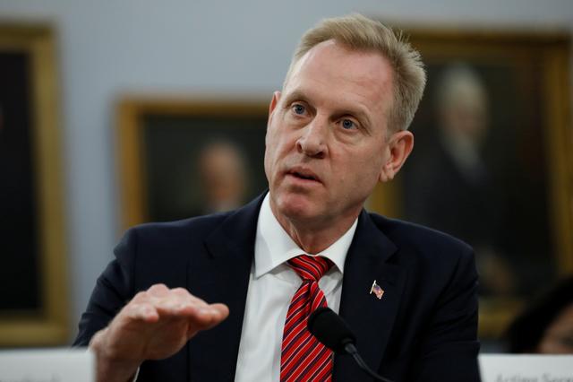 FILE PHOTO: Acting U.S. Defense Secretary Patrick Shanahan testifies before a House Appropriations Defense Subcommittee hearing on the  Department of Defense - FY2020 Budget request on Capitol Hill in Washington, U.S., May 1, 2019. REUTERS/Yuri Gripas