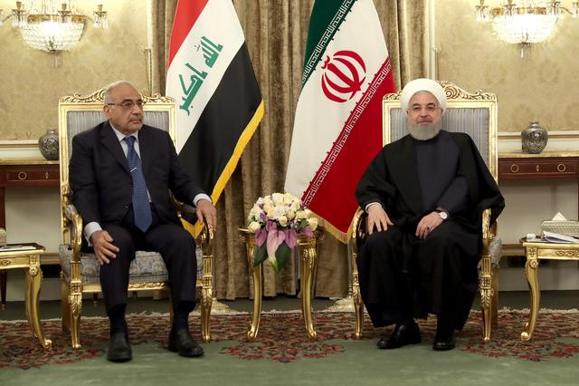 FILE PHOTO: Iranian President Hassan Rouhani meets with Iraq's Prime Minister Adel Abdul Mahdi in Tehran, Iran, April 6, 2019. Official Iranian President website/Handout via REUTERS/File Photo ATTENTION EDITORS - THIS IMAGE WAS PROVIDED BY A THIRD PARTY. NO RESALES. NO ARCHIVES