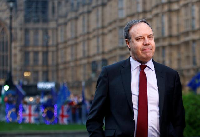 Deputy leader of the Democratic Unionist Party Nigel Dodds is seen outside the Houses of Parliament, as uncertainty over Brexit continues, in London, Britain April 8, 2019. REUTERS/Henry Nicholls