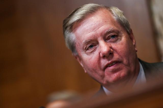 FILE PHOTO - Chairman of the Senate Judiciary Committee Lindsey Graham (R-SC) speaks before a Senate Appropriations Subcommittee hearing on the proposed budget estimates and justification for FY2020 for the State Department on Capitol Hill in Washington, U.S., April 9, 2019. REUTERS/Jeenah Moon