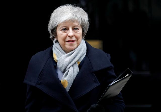 FILE PHOTO: Britain's Prime Minister Theresa May leaves Downing Street in London, Britain, January 15, 2019. REUTERS/Peter Nicholls/File Photo