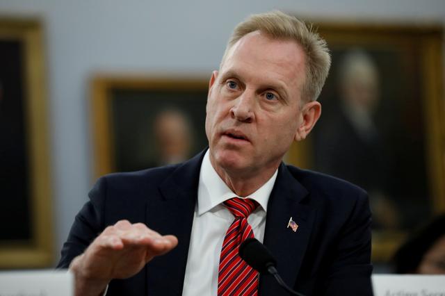 FILE PHOTO: Acting U.S. Defense Secretary Patrick Shanahan testifies before a House Appropriations Defense Subcommittee hearing on the  Department of Defense - FY2020 Budget request on Capitol Hill in Washington, U.S., May 1, 2019. REUTERS/Yuri Gripas/File Photo