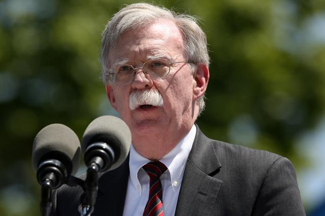 FILE PHOTO: U.S. National Security Advisor John Bolton speaks during a graduation ceremony at the U.S. Coast Guard Academy in New London, Connecticut, U.S., May 22, 2019.   REUTERS/Michelle McLoughlin