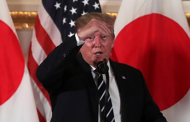 U.S. President Donald Trump attends a Japanese business leaders event in Tokyo, Japan May 25, 2019.  REUTERS/Jonathan Ernst