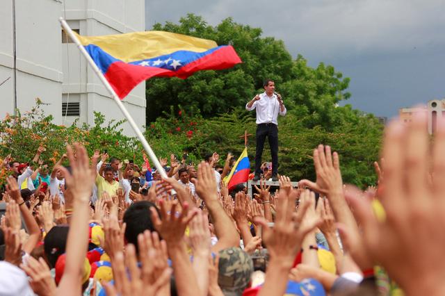 Venezuelan opposition leader Juan Guaido, who many nations have recognised as the country's rightful interim ruler, attends a rally in Barquisimeto, Venezuela May 26, 2019. REUTERS/Jesus Hernandez