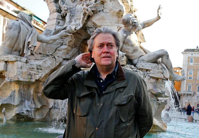 FILE PHOTO: U.S. President Donald Trump's former chief strategist Steve Bannon poses in Piazza Navona in Rome, Italy March 2, 2018. REUTERS/Tony Gentile/File Photo