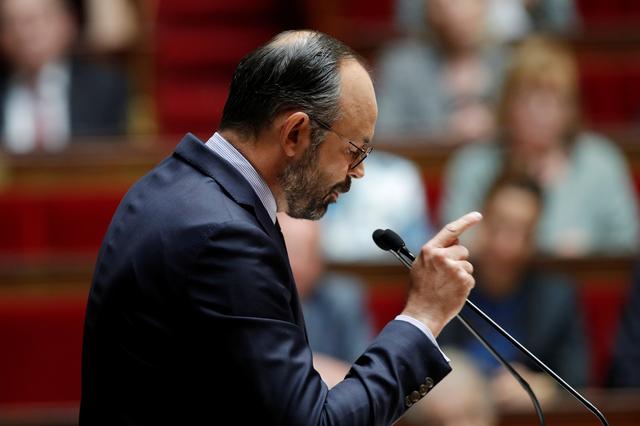 French Prime Minister Edouard Philippe delivers his second general policy speech at the National Assembly in Paris, France,  June 12, 2019.  REUTERS/Philippe Wojazer