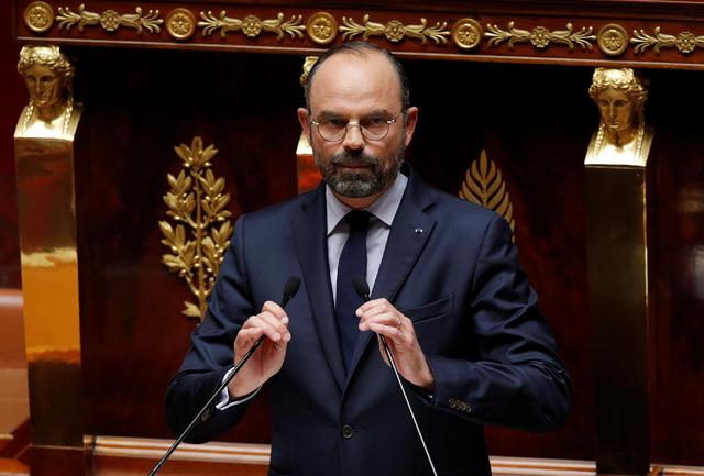 French Prime Minister Edouard Philippe delivers his second general policy speech at the National Assembly in Paris, France,  June 12, 2019.  REUTERS/Philippe Wojazer 